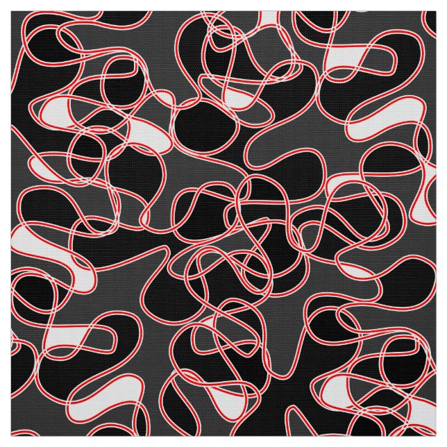 Abstract 290523 Black, Red and White Fabric (Swatch)