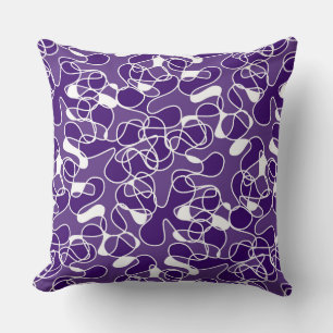 Abstract 290523 Deep Purple and White Cushion