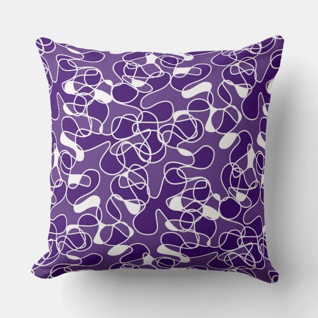 Abstract 290523 Deep Purple and White Cushion (Front)