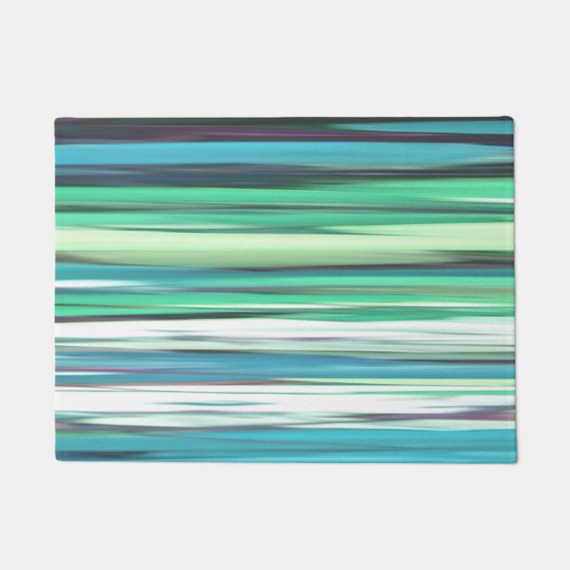 Abstract #2: Aqua blue green blur Doormat (Front)