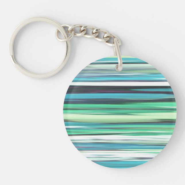 Abstract #2: Aqua blue green blur Key Ring (Front)