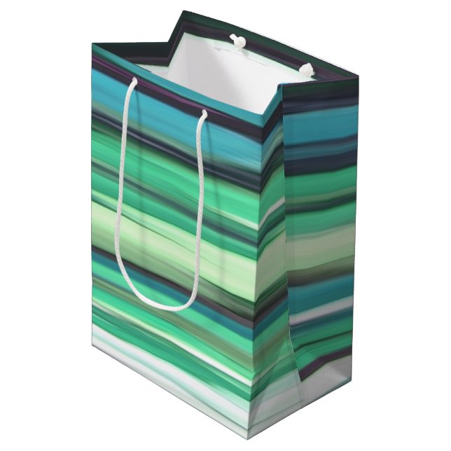 Abstract #2: Aqua blue green blur Medium Gift Bag (Front Angled)