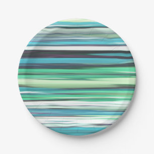 Abstract #2: Aqua blue green blur Paper Plate