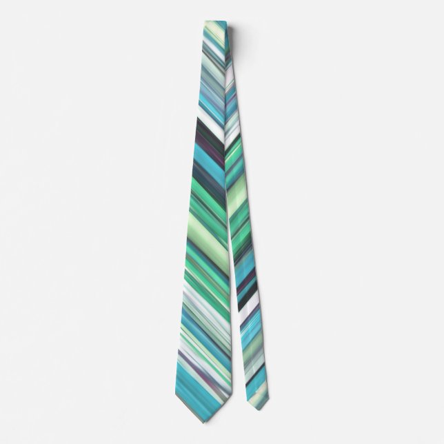 Abstract #2: Aqua blue green blur Tie (Front)