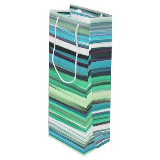 Abstract #2: Aqua blue green blur Wine Gift Bag (Front Angled)