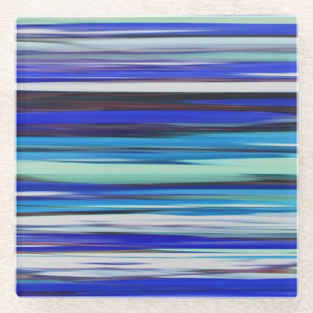 Abstract #2: Blue blur Glass Coaster (Front)