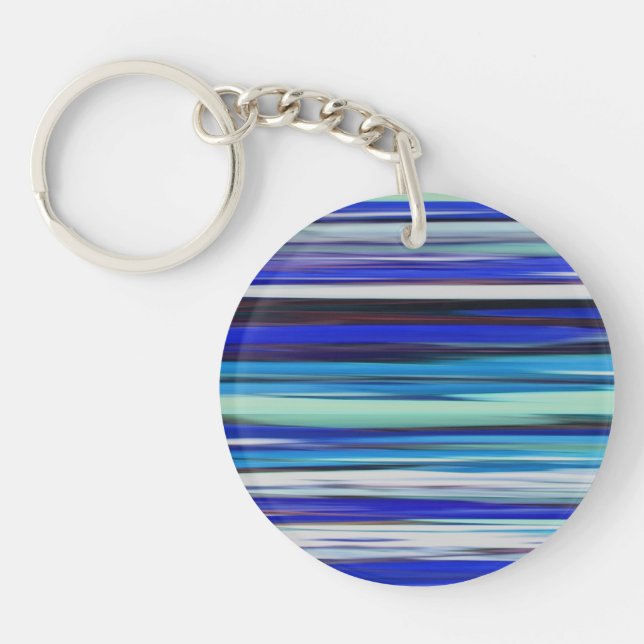 Abstract #2: Blue blur Key Ring (Front)