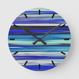Abstract #2: Blue blur Round Clock