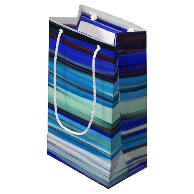 Abstract #2: Blue blur Small Gift Bag (Front Angled)