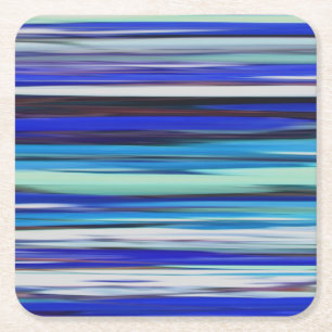 Abstract #2: Blue blur Square Paper Coaster