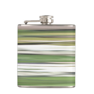 Abstract #2: Olive green blur Hip Flask