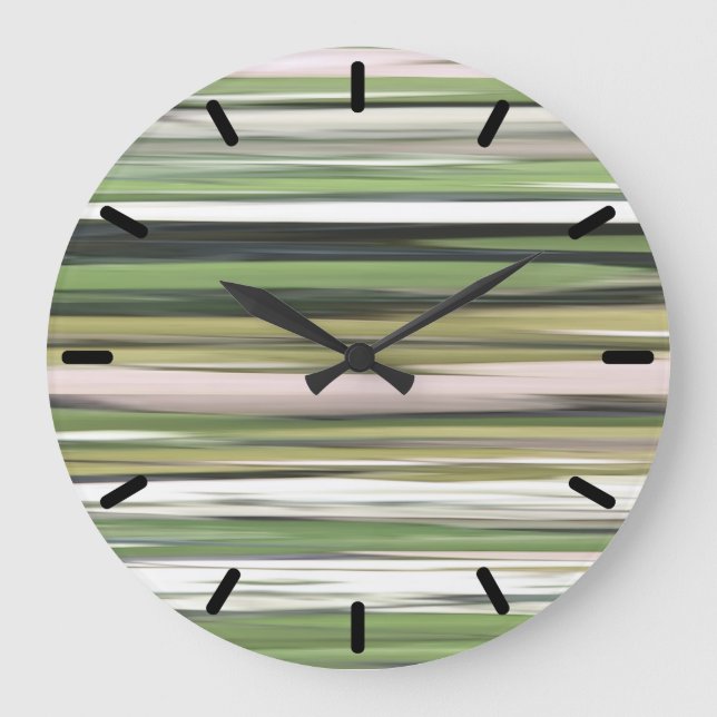 Abstract #2: Olive green blur Large Clock (Front)