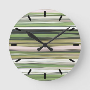 Abstract #2: Olive green blur Round Clock