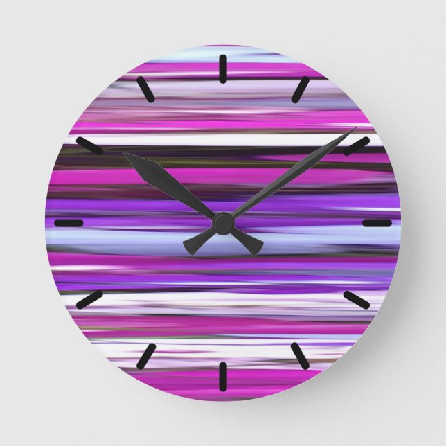 Abstract #2: Purple Blur Round Clock (Front)
