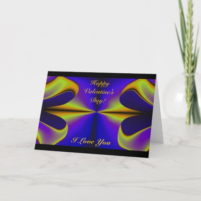 Abstract 2 Rainbow Heart Holiday Card (Front)