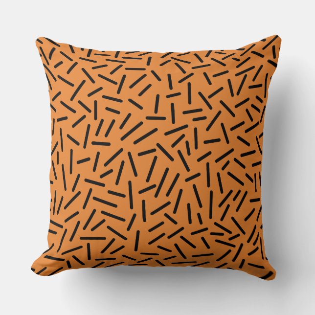 Abstract 300117 - Black on Orange Cushion (Front)