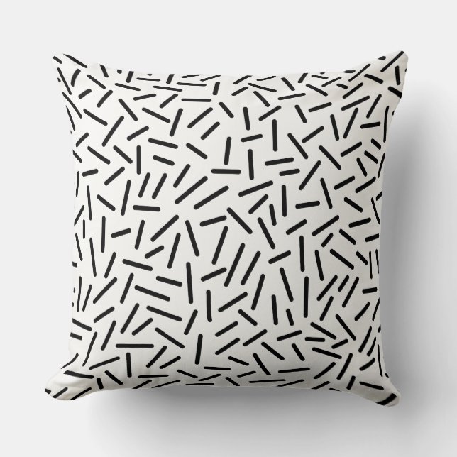 Abstract 300117 - Black on White Cushion (Front)