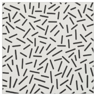 Abstract 300117 - Black on White Fabric