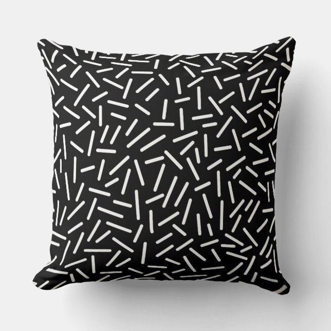 Abstract 300117 - White on Black Cushion (Front)