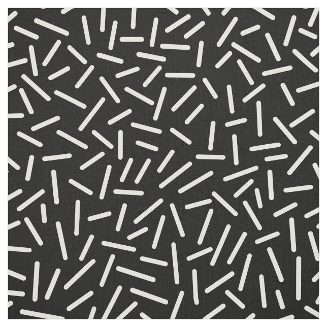 Abstract 300117 - White on Black Fabric (Swatch)