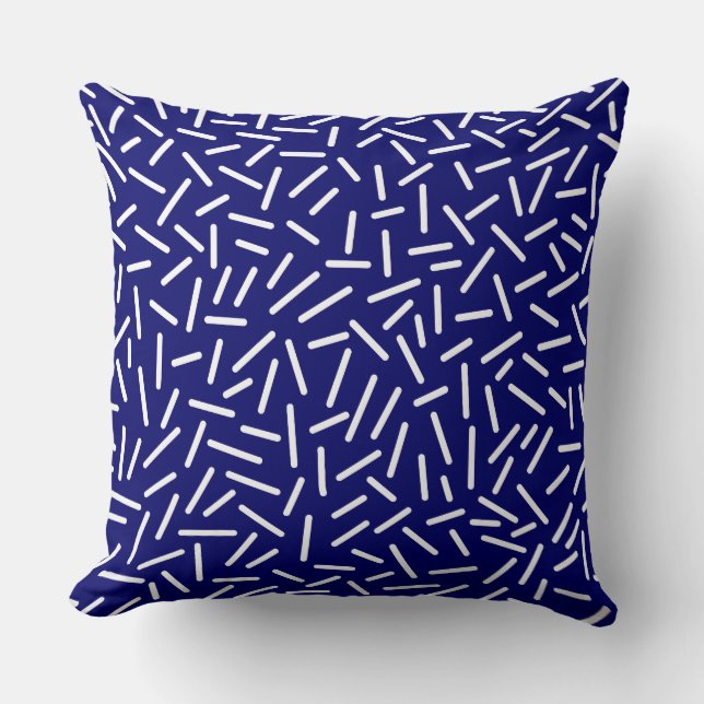 Abstract 300117 - White on Deep Navy Cushion (Front)