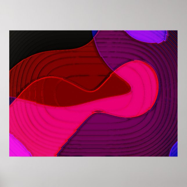  Abstract 328 - purple red pink art groovy design Poster (Front)