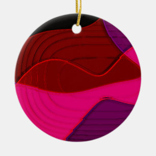 Abstract 328 - Purple Red Pink Ceramic Ornament
