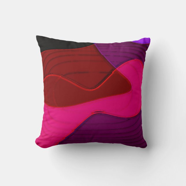 Abstract 328 - Purple Red Pink  Cushion (Front)