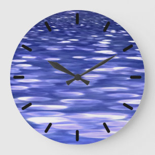 Abstract #3: Blue shimmer Large Clock