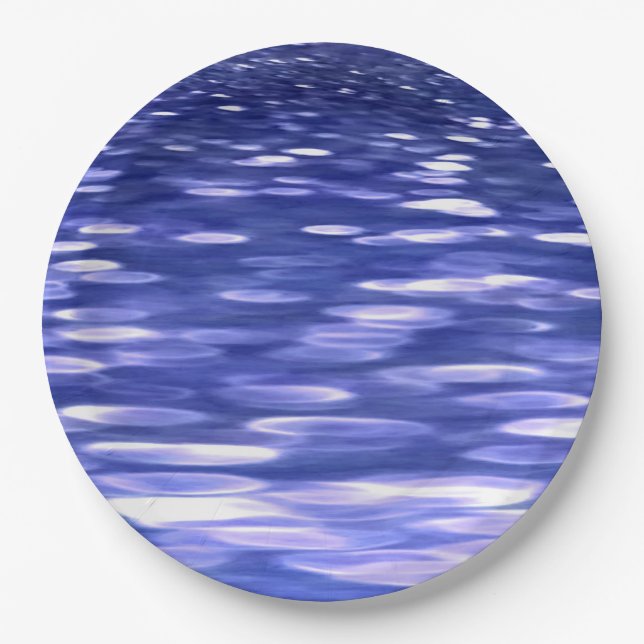 Abstract #3: Blue shimmer Paper Plate (Front)