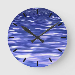 Abstract #3: Blue shimmer Round Clock