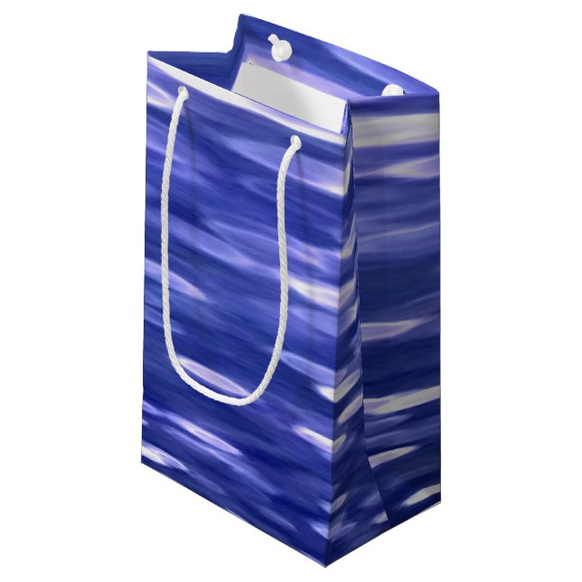 Abstract #3: Blue shimmer Small Gift Bag (Front Angled)