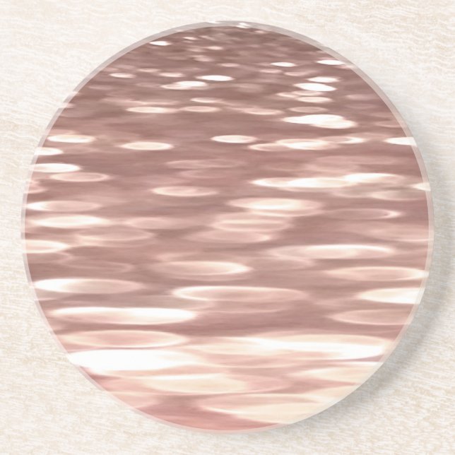 Abstract #3: Copper Rose Gold shimmer Coaster (Front)