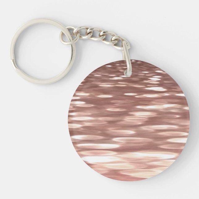 Abstract #3: Copper Rose Gold shimmer Key Ring (Front)