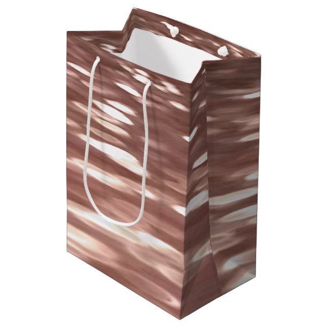 Abstract #3: Copper Rose Gold shimmer Medium Gift Bag (Front Angled)