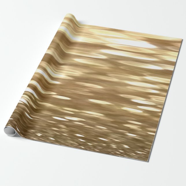 Abstract #3: Gold shimmer Wrapping Paper (Unrolled)