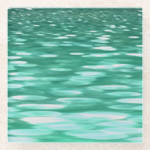 Abstract #3: Green Shimmer Glass Coaster