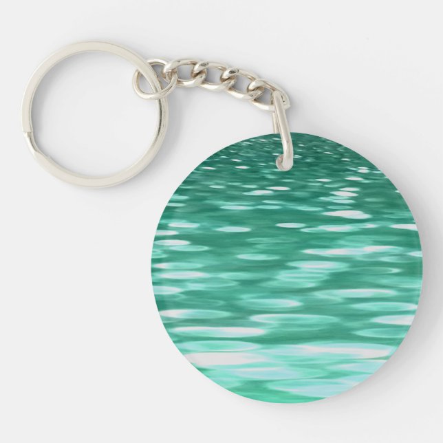 Abstract #3: Green Shimmer Key Ring (Front)