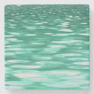 Abstract #3: Green Shimmer Stone Coaster