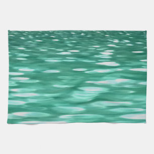 Abstract #3: Green Shimmer Tea Towel