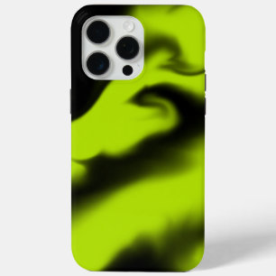 Abstract 3 in Black and Lime Green  iPhone 15 Pro Max Case