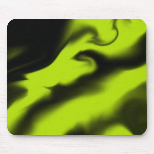 Abstract 3 in Black and Lime Green  Mouse Pad (Front)
