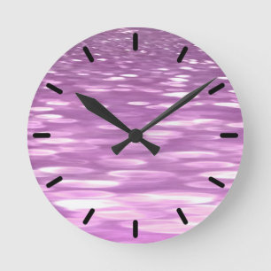 Abstract #3: Lilac Shimmer Round Clock