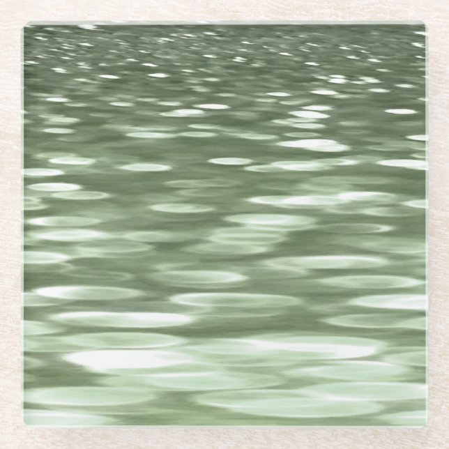 Abstract #3: Olive green blur Glass Coaster (Front)