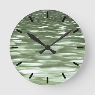 Abstract #3: Olive green blur Round Clock