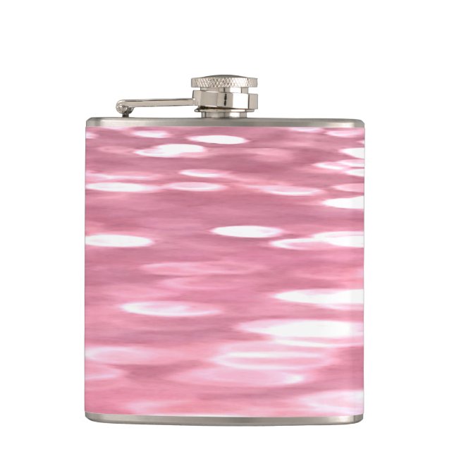 Abstract #3: Pink shimmer Hip Flask (Front)