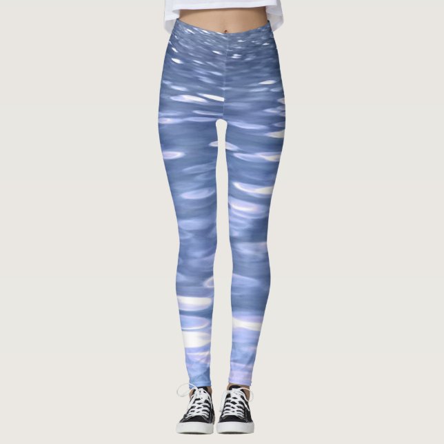 Abstract #3: Powder blue shimmer Leggings (Front)