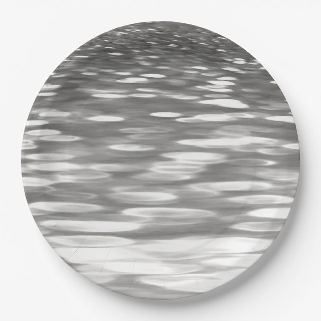 Abstract #3: Silver gray shimmer Paper Plate (Front)