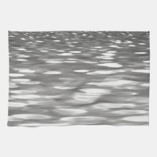 Abstract #3: Silver gray shimmer Tea Towel