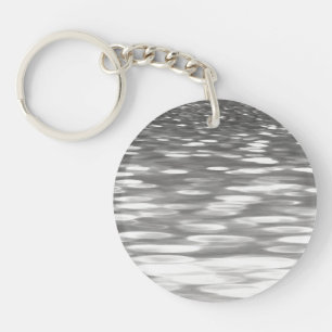 Abstract #3: Silver grey shimmer Key Ring